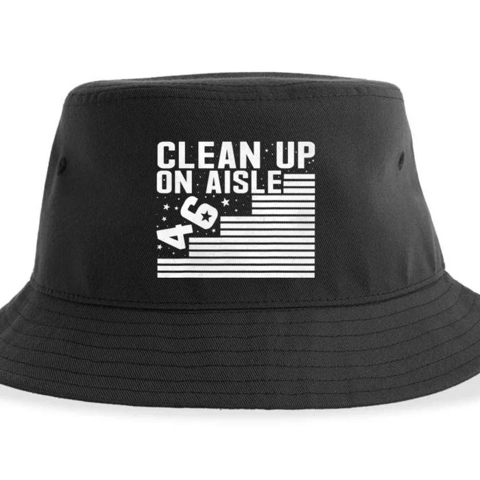 Clean Up On Aisle 46 Impeach Biden Sarcastic Anti Biden 86 46 Sustainable Bucket Hat