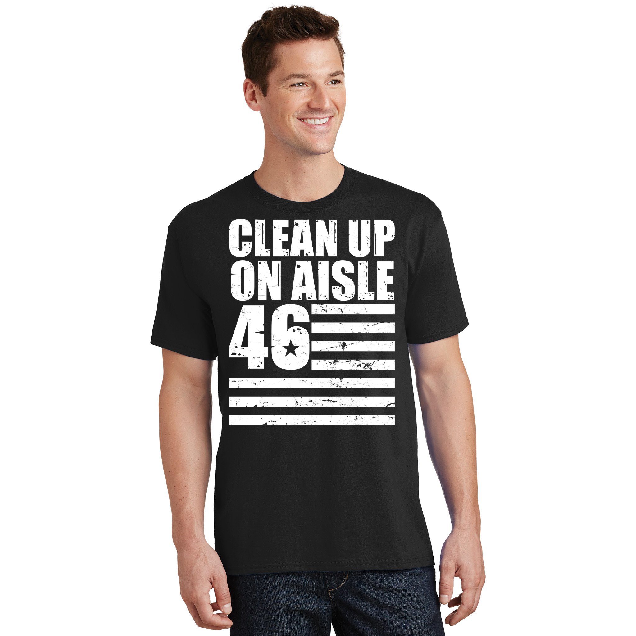 Clean Up On Aisle 46 Shirts For Women Or Men Pro USA Flag Funny Saying Impeach 8646 Vintage 2024 Patriotic T-Shirt