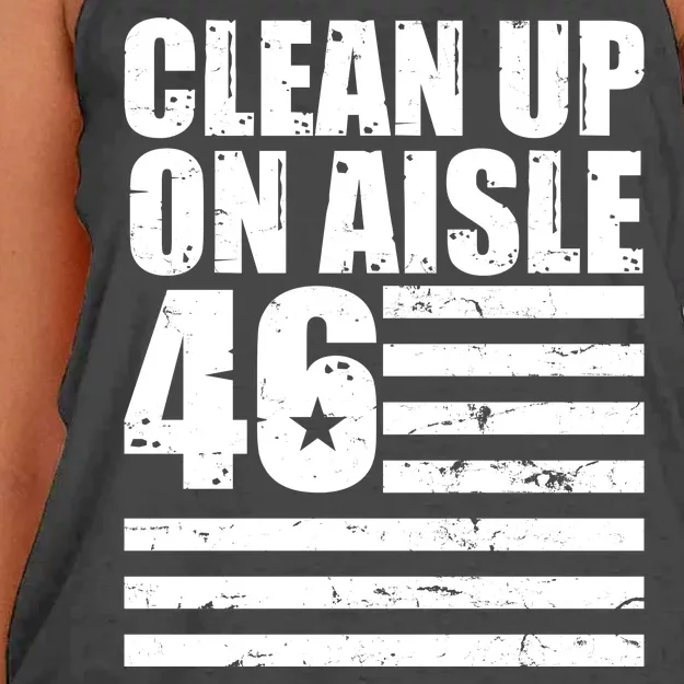 Clean Up On Aisle 46 Anti Biden Women's Knotted Racerback Tank