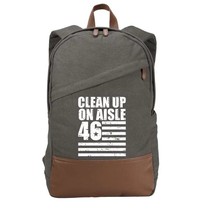 Clean Up On Aisle 46 Anti Biden Cotton Canvas Backpack