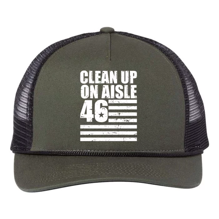 Clean Up On Aisle 46 Anti Biden Retro Rope Trucker Hat Cap