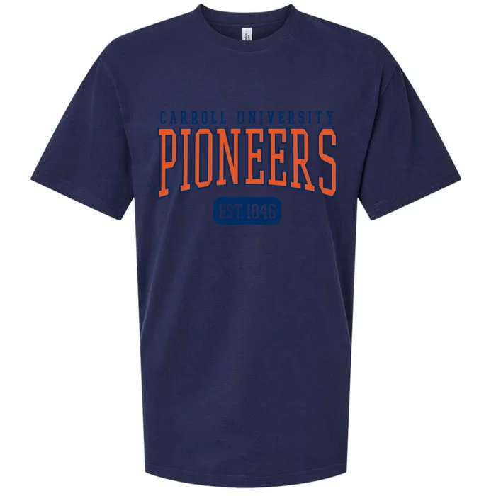 Carroll University Pioneers Est Date Gift Sueded Cloud Jersey T-Shirt