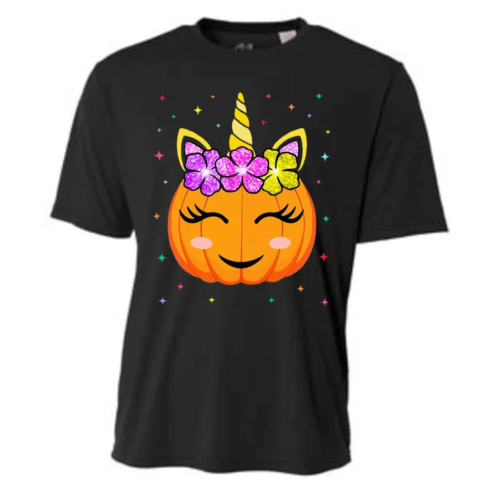 Cute Unicorn Pumpkin Unny Halloween Costume Cooling Performance Crew T-Shirt