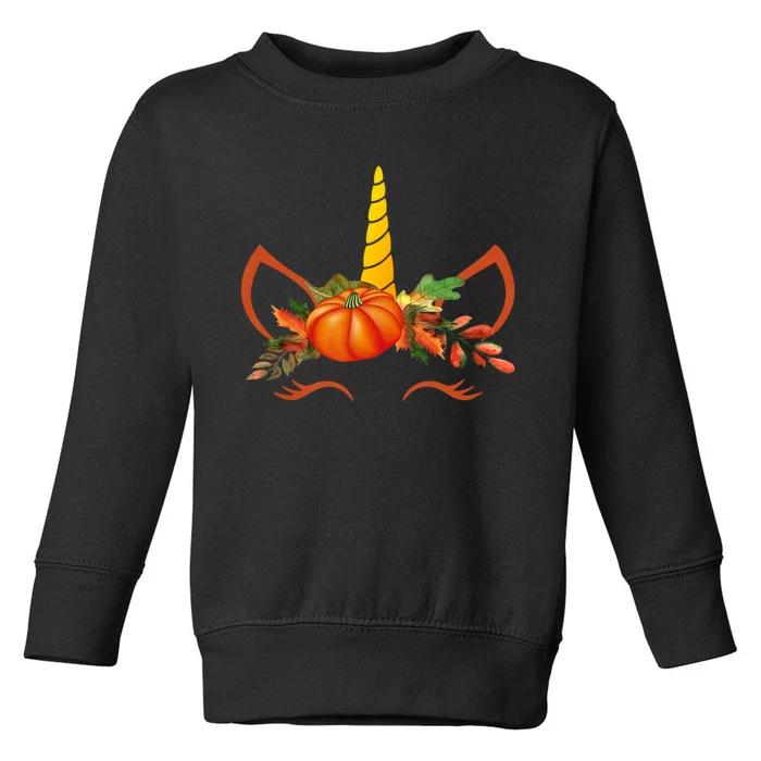 Cute Unicorn Pumpkin For Halloween Thanksgiving Toddler Sweatshirt