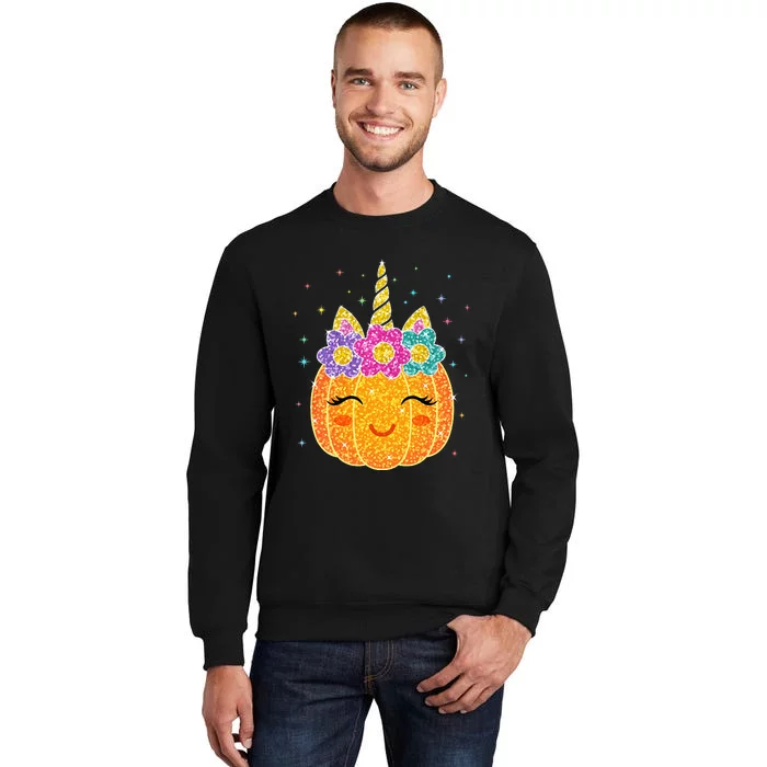 Cute Unicorn Pumpkin Halloween Thanksgiving Tall Sweatshirt