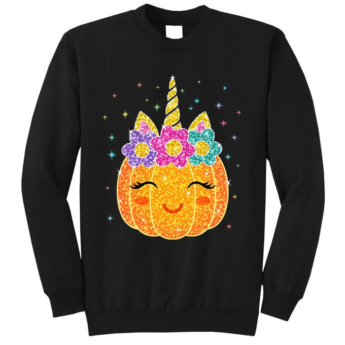 Cute Unicorn Pumpkin Halloween Thanksgiving Tall Sweatshirt