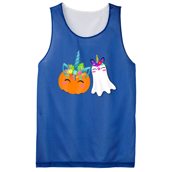 Cute Unicorn Pumpkin And Boonicorn Unicorn Ghost Halloween Gift Mesh Reversible Basketball Jersey Tank