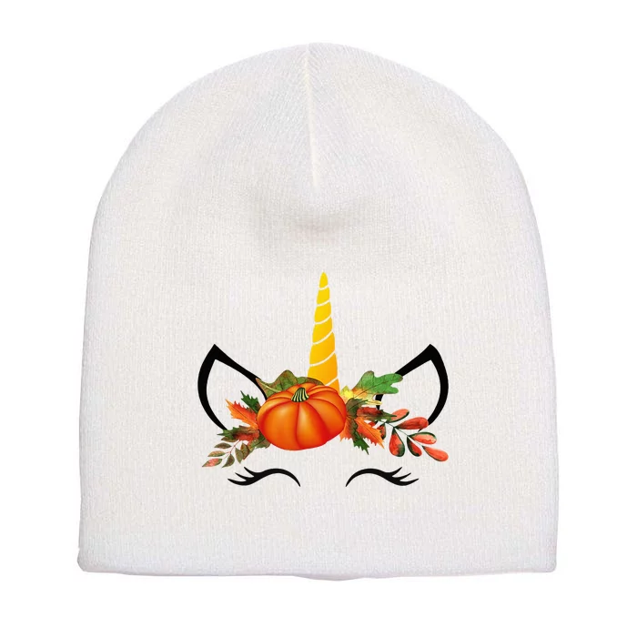 Cute Unicorn Pumpkin Halloween Thanksgiving Short Acrylic Beanie