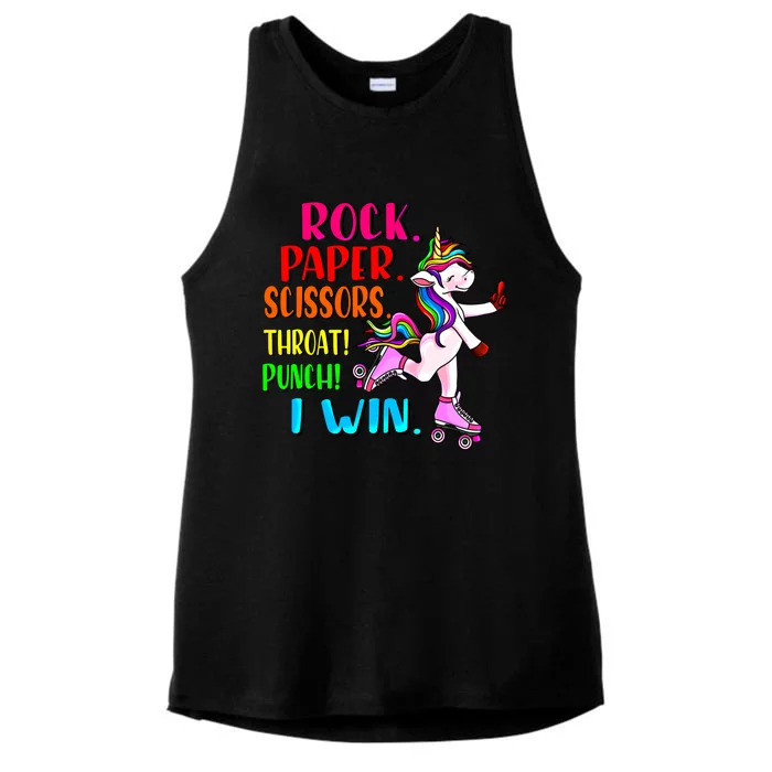 Cute Unicorn Pink Roller Skates English Slang British Insult Great Gift Ladies Tri-Blend Wicking Tank