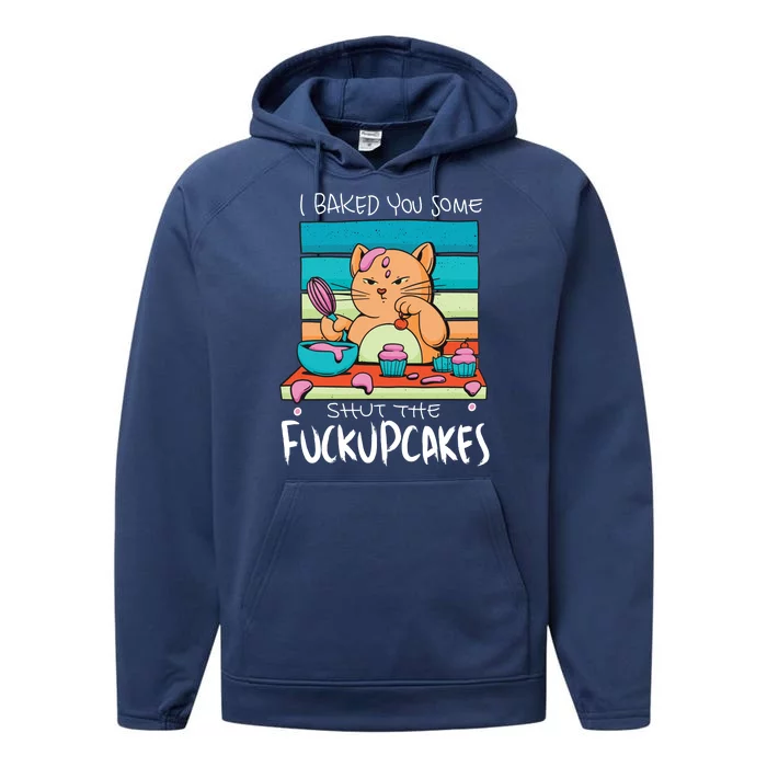 Cupcake Cat Bake You Fuckupcakes Performance Fleece Hoodie