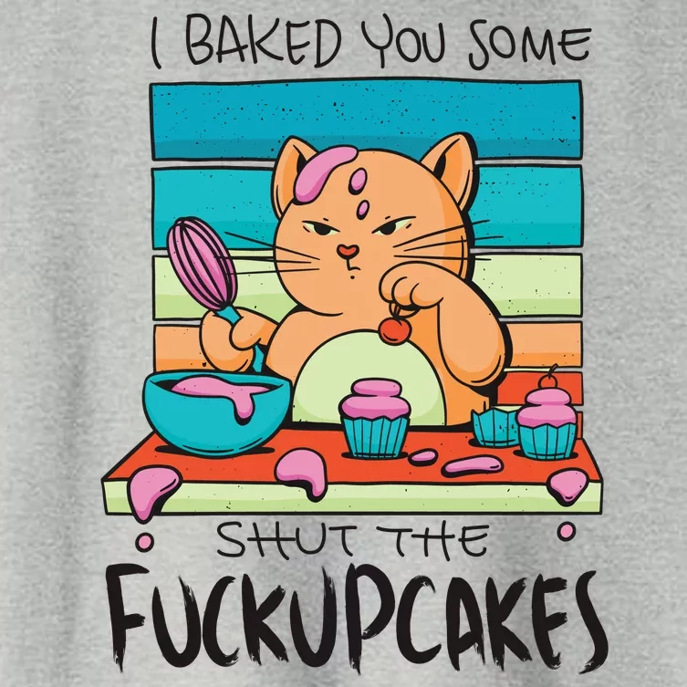 Cupcake Cat Bake You Fuckupcakes Women's Crop Top Tee