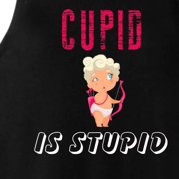 Cupid Is Stupid Ladies Tri-Blend Wicking Tank