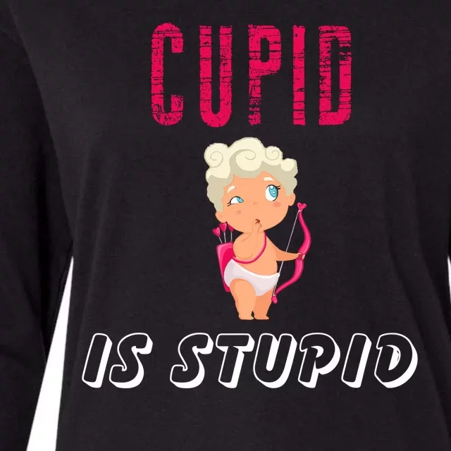 Cupid Is Stupid Womens Cotton Relaxed Long Sleeve T-Shirt