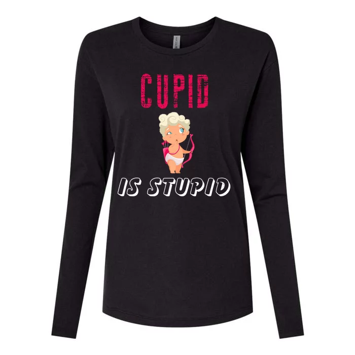 Cupid Is Stupid Womens Cotton Relaxed Long Sleeve T-Shirt