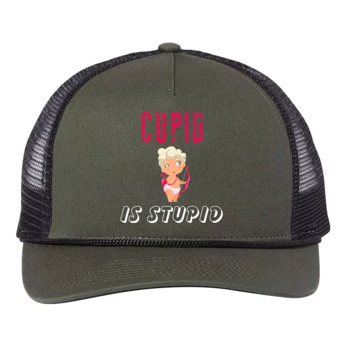 Cupid Is Stupid Retro Rope Trucker Hat Cap