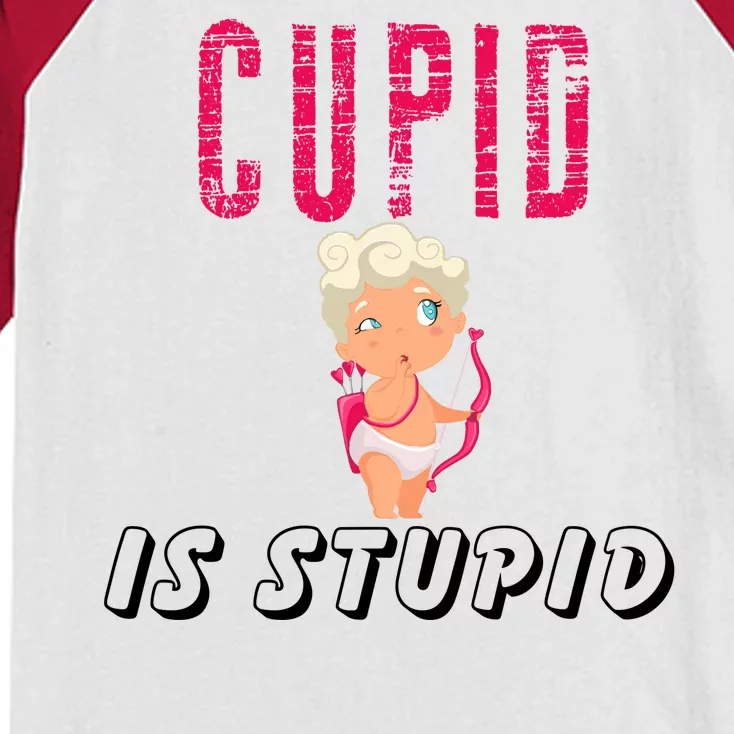 Cupid Is Stupid Kids Colorblock Raglan Jersey