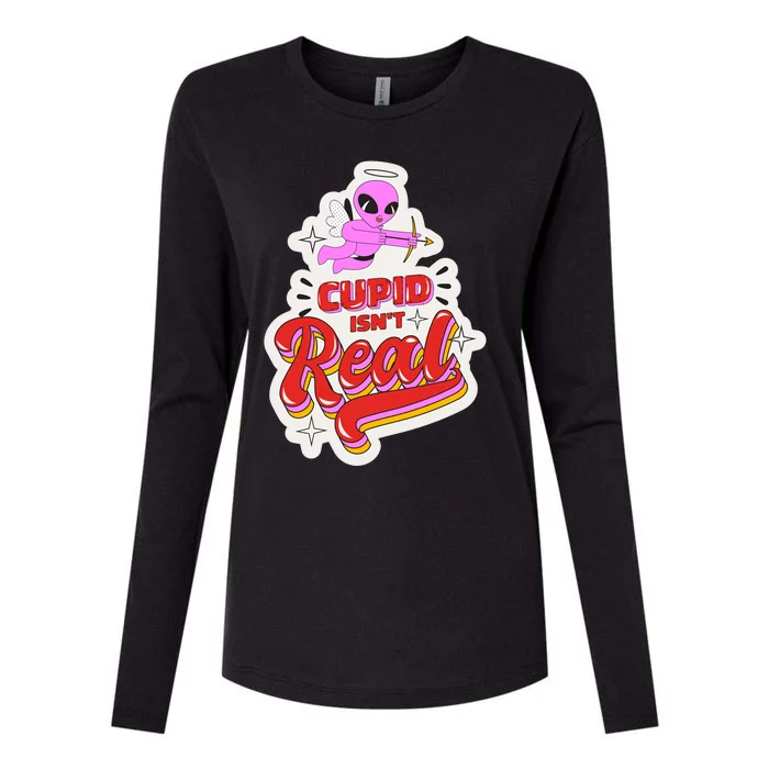 Cupid Isn't Real Funny Valentine's Day Womens Cotton Relaxed Long Sleeve T-Shirt