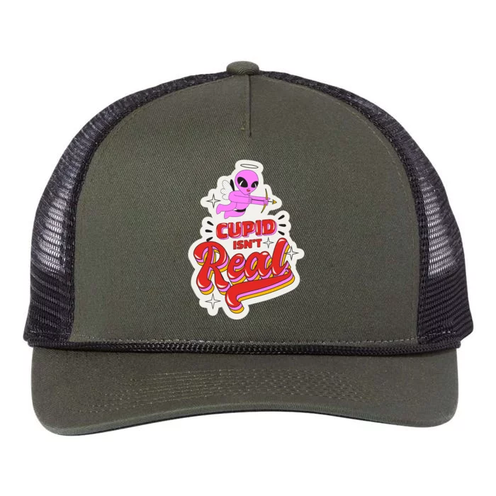 Cupid Isn't Real Funny Valentine's Day Retro Rope Trucker Hat Cap