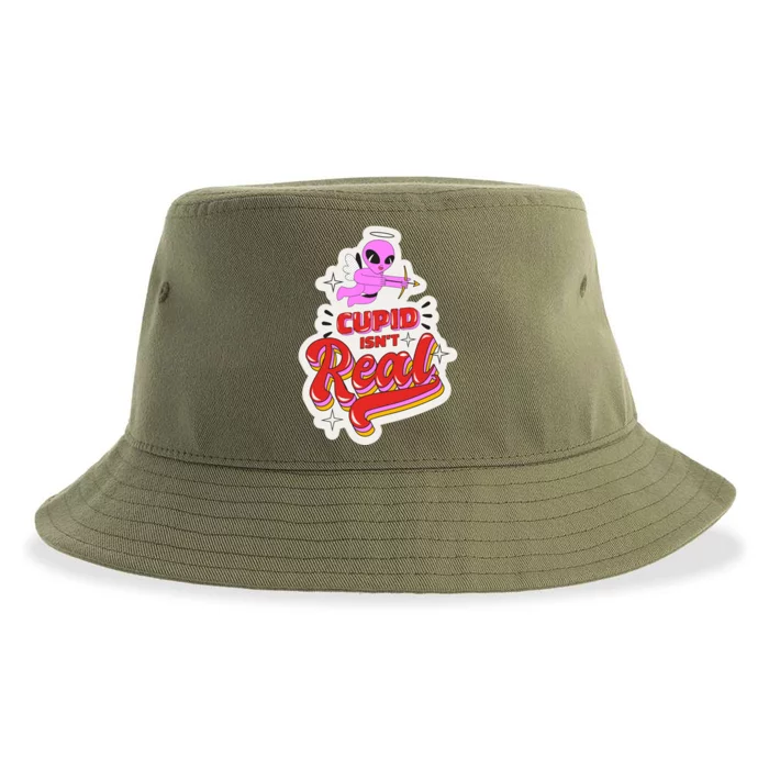 Cupid Isn't Real Funny Valentine's Day Sustainable Bucket Hat