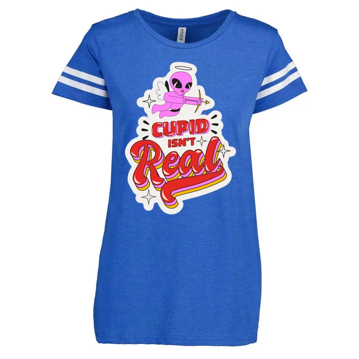 Cupid Isn't Real Funny Valentine's Day Enza Ladies Jersey Football T-Shirt