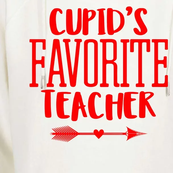 Cupid's Favorite Teacher Womens Funnel Neck Pullover Hood