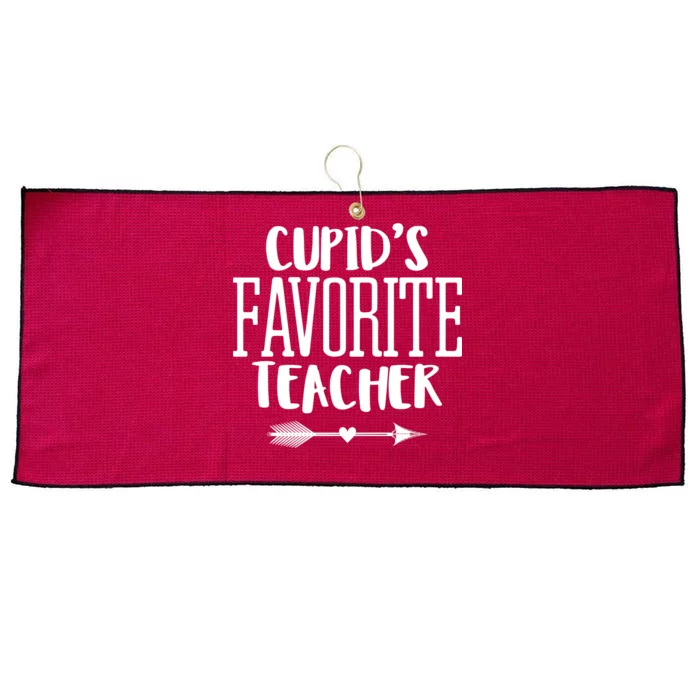 Cupid's Favorite Teacher Large Microfiber Waffle Golf Towel