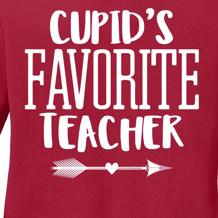 Cupid's Favorite Teacher Ladies Long Sleeve Shirt