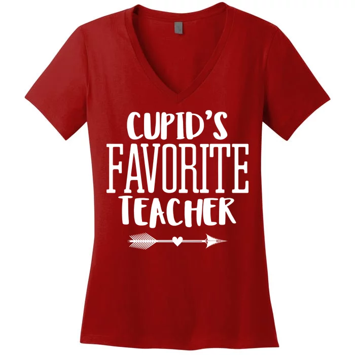 Cupid's Favorite Teacher Women's V-Neck T-Shirt