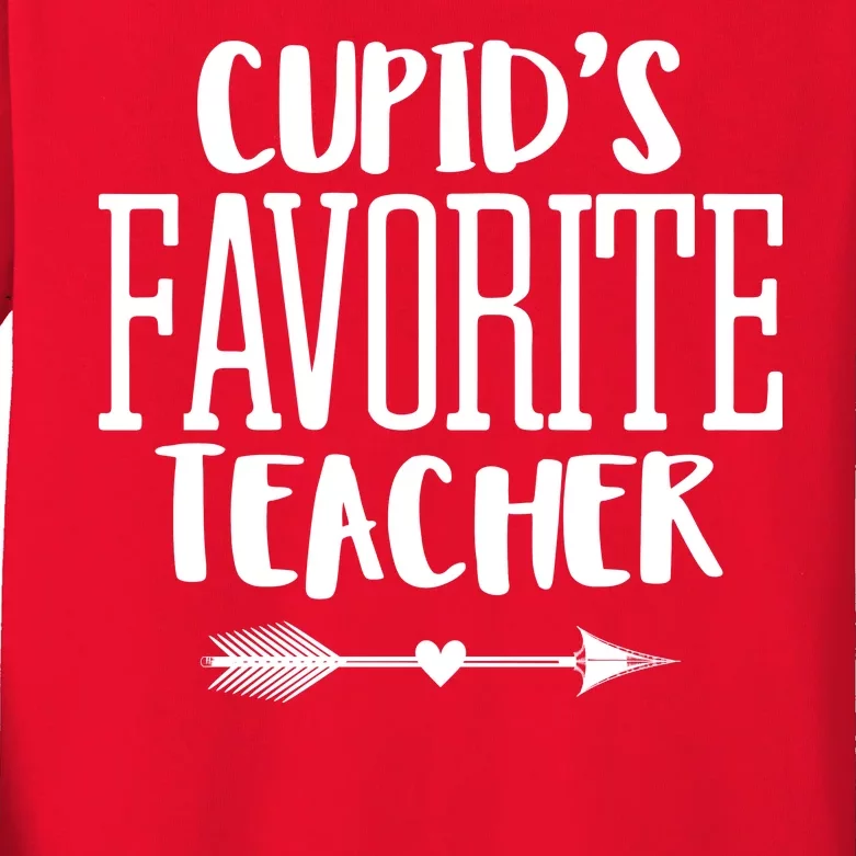 Cupid's Favorite Teacher Kids Long Sleeve Shirt