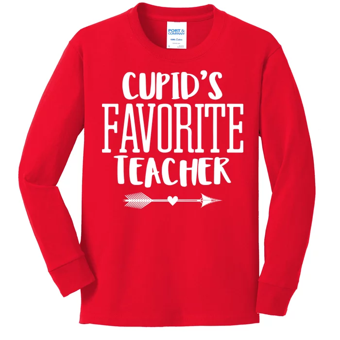 Cupid's Favorite Teacher Kids Long Sleeve Shirt