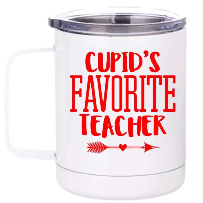 Cupid's Favorite Teacher Front & Back 12oz Stainless Steel Tumbler Cup