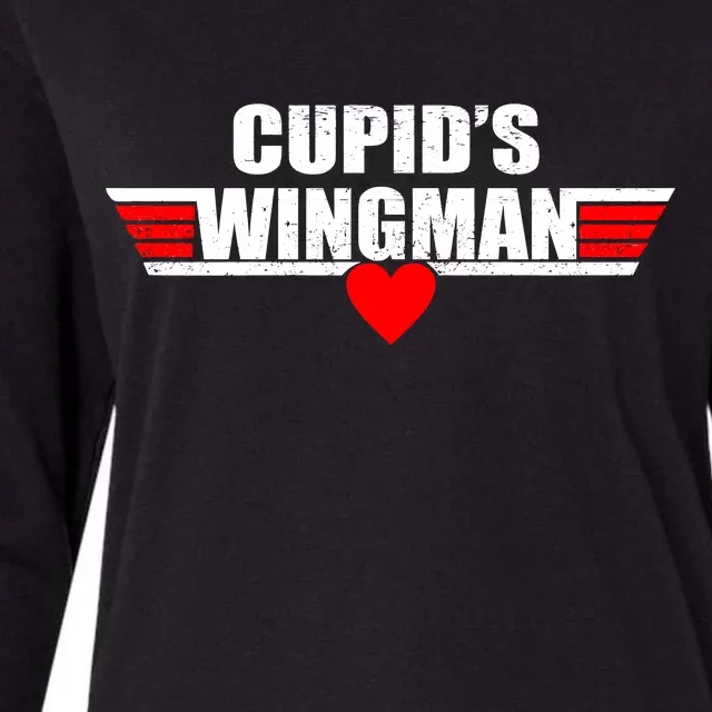 Cupid's Wingman Valentine's Day Womens Cotton Relaxed Long Sleeve T-Shirt