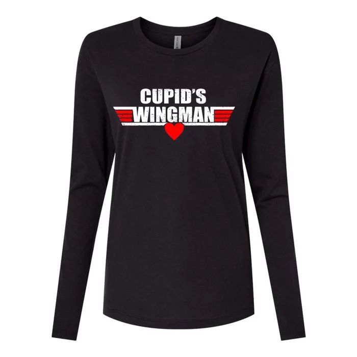 Cupid's Wingman Valentine's Day Womens Cotton Relaxed Long Sleeve T-Shirt