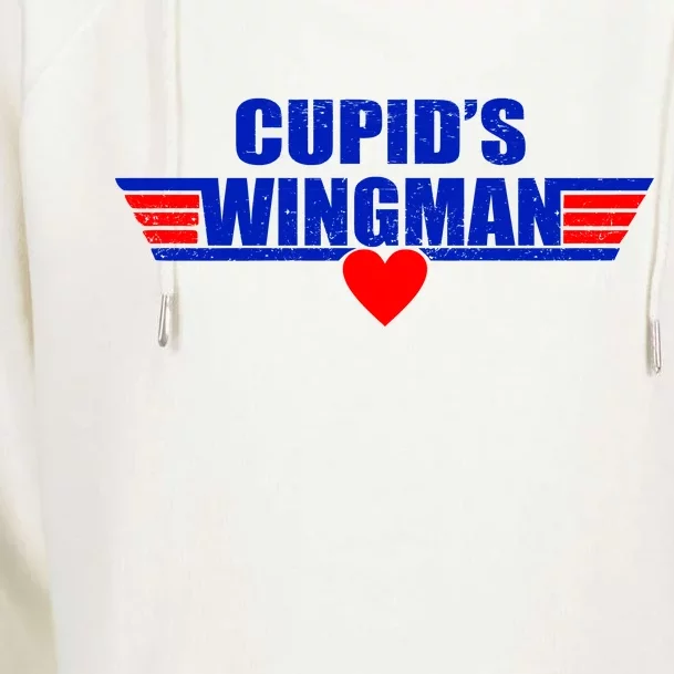 Cupid's Wingman Valentine's Day Womens Funnel Neck Pullover Hood