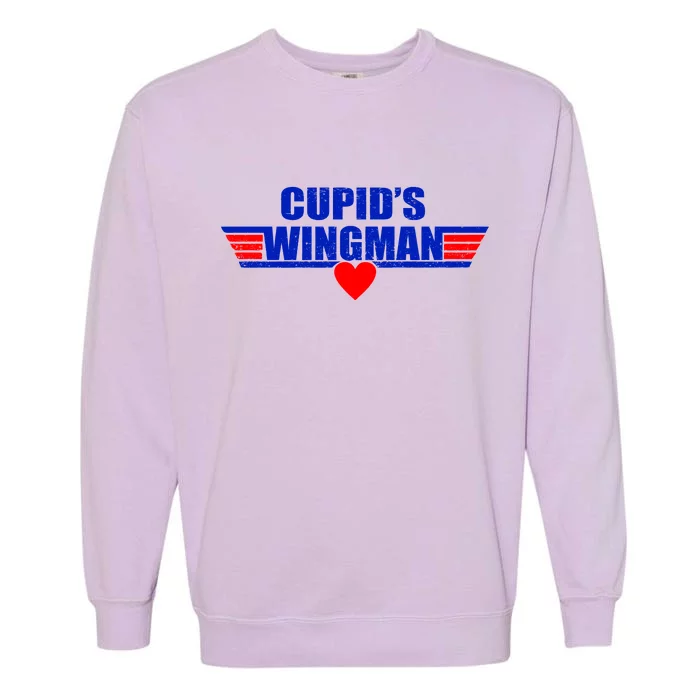 Cupid's Wingman Valentine's Day Garment-Dyed Sweatshirt