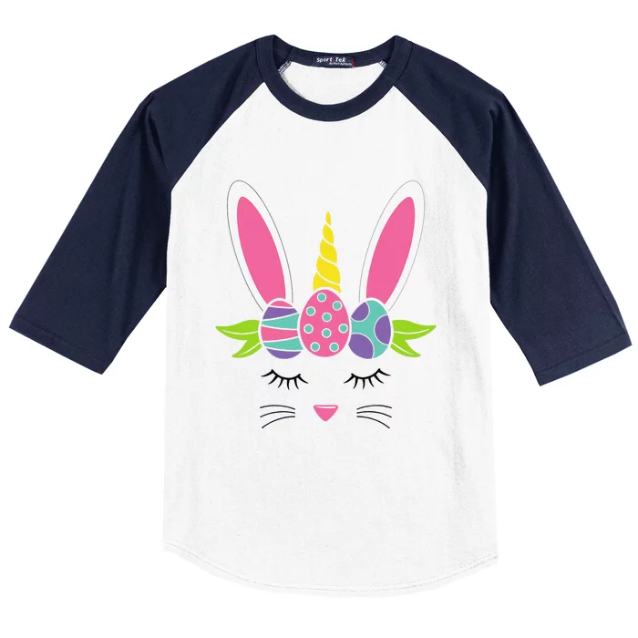 Cute Unicorn Rabbit Easter Day Bunny Eggs Baseball Sleeve Shirt