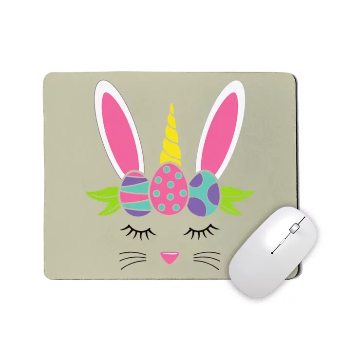 Cute Unicorn Rabbit Easter Day Bunny Eggs Mousepad