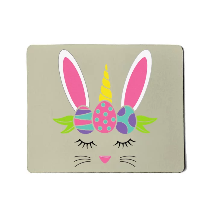 Cute Unicorn Rabbit Easter Day Bunny Eggs Mousepad