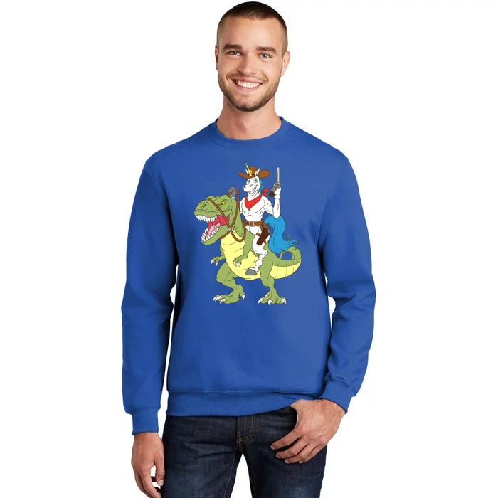 Cow Unicorn Riding Dinosaur Trex Law Sheriff Deputy Gift Sweatshirt