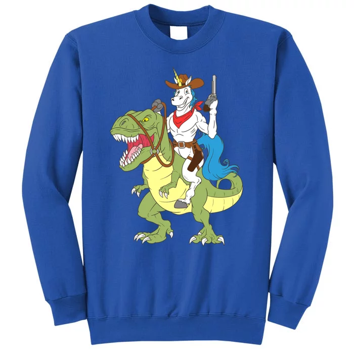 Cow Unicorn Riding Dinosaur Trex Law Sheriff Deputy Gift Sweatshirt