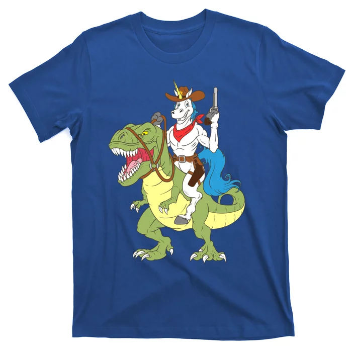 Cow Unicorn Riding Dinosaur Trex Law Sheriff Deputy Gift T-Shirt