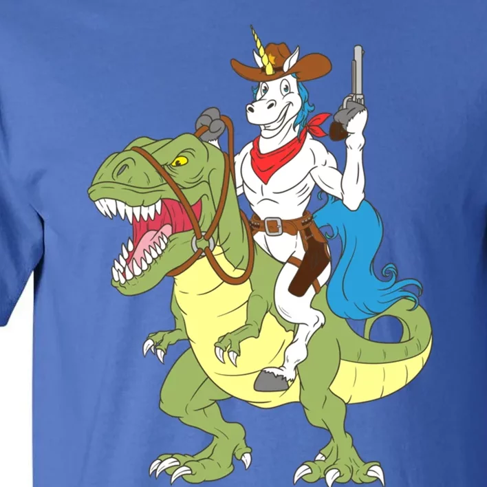 Cow Unicorn Riding Dinosaur Trex Law Sheriff Deputy Gift Tall T-Shirt