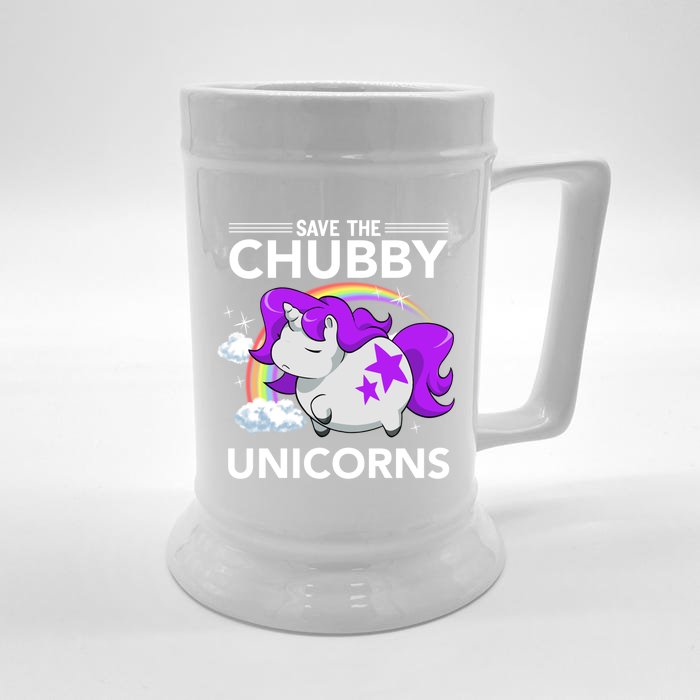 Chubby Unicorn Rhinoceros Save The Chubby Unicorns Fat Rhino Gift Front & Back Beer Stein