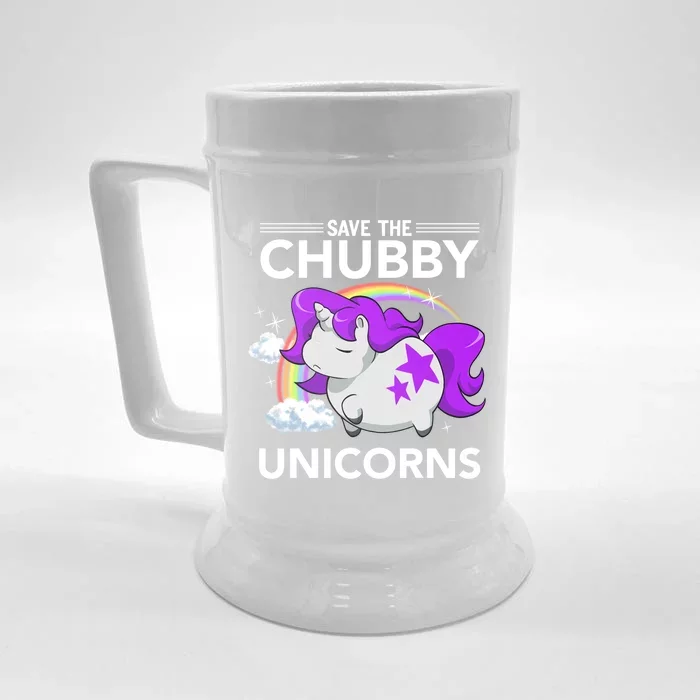 Chubby Unicorn Rhinoceros Save The Chubby Unicorns Fat Rhino Gift Front & Back Beer Stein