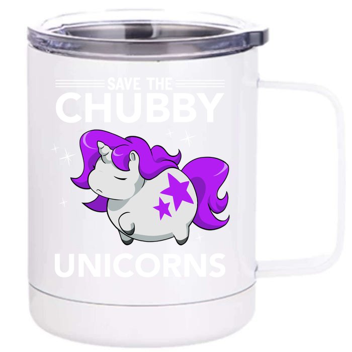 Chubby Unicorn Rhinoceros Save The Chubby Unicorns Fat Rhino Cute Gift Front & Back 12oz Stainless Steel Tumbler Cup