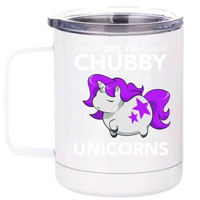 Chubby Unicorn Rhinoceros Save The Chubby Unicorns Fat Rhino Cute Gift Front & Back 12oz Stainless Steel Tumbler Cup