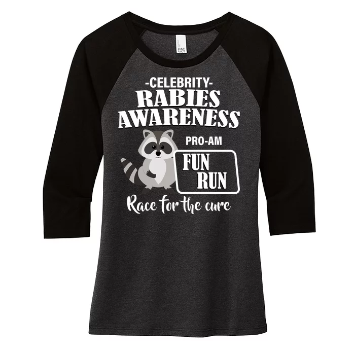 Cure For Rabies Fun Run Women's Tri-Blend 3/4-Sleeve Raglan Shirt