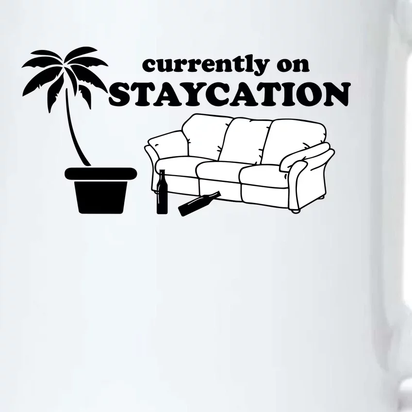 Currently On Staycation Funny Vacation Black Color Changing Mug