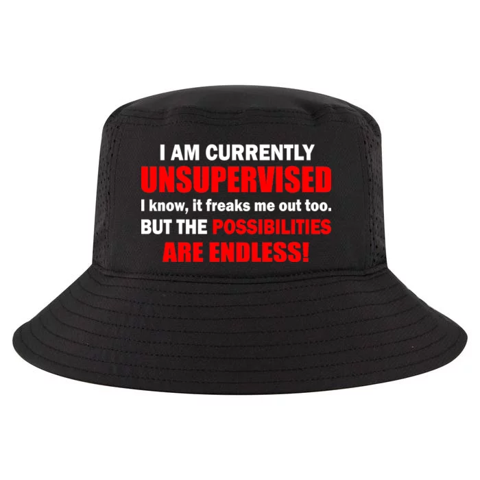 Currently Unsupervised Possibilities Are Endless Cool Comfort Performance Bucket Hat