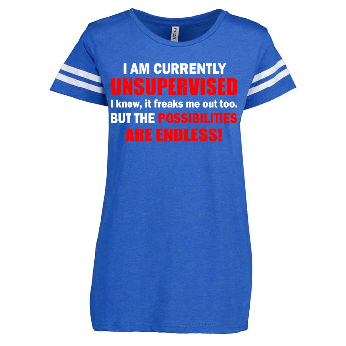 Currently Unsupervised Possibilities Are Endless Enza Ladies Jersey Football T-Shirt